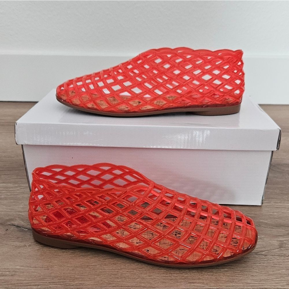 Red Women's Jelly Slip-On Shoes Size 6